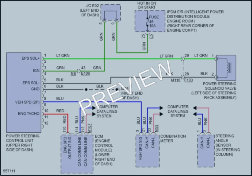 2018 Nissan 370Z Electronic Power Steering wiring diagram preview