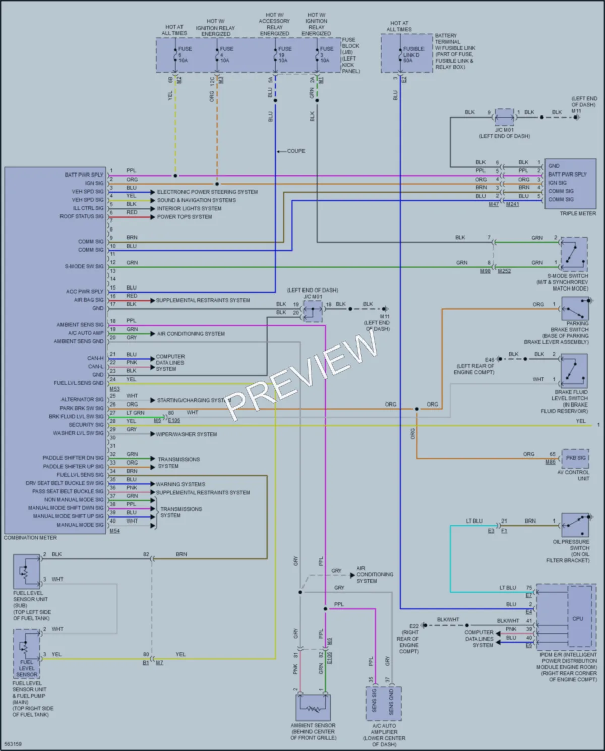 2018 Nissan 370Z Instrument Cluster wiring diagram preview