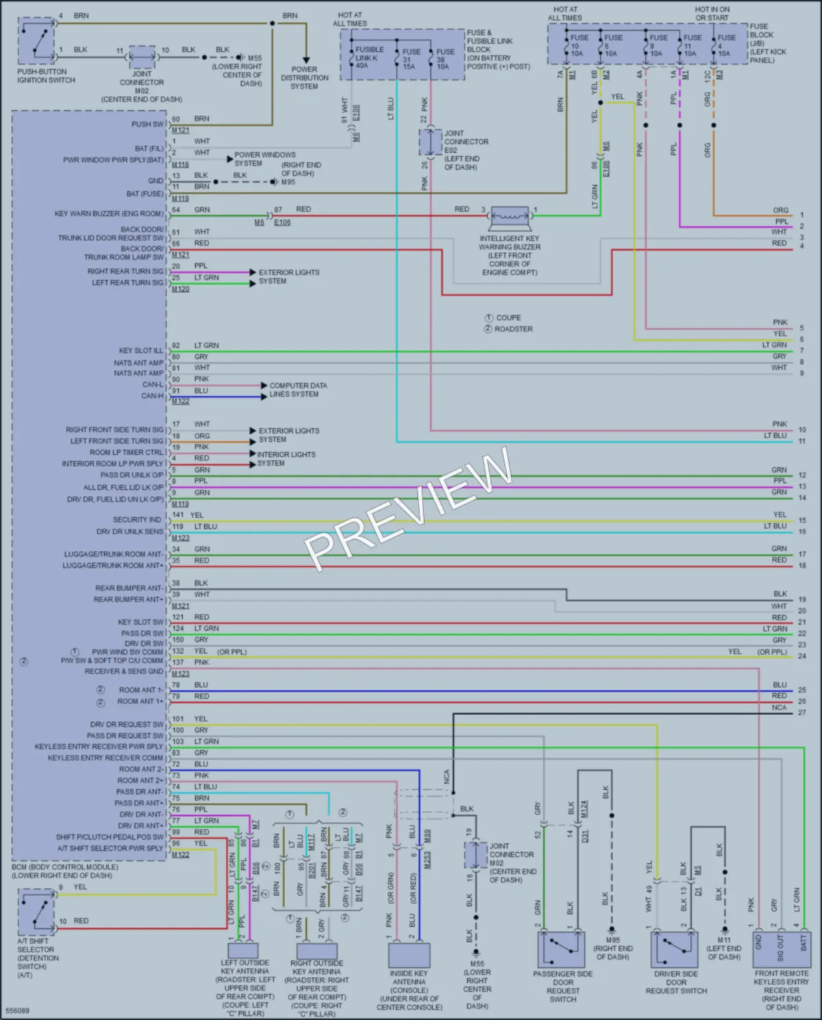 2018 Nissan 370Z Power Door Locks wiring diagram preview