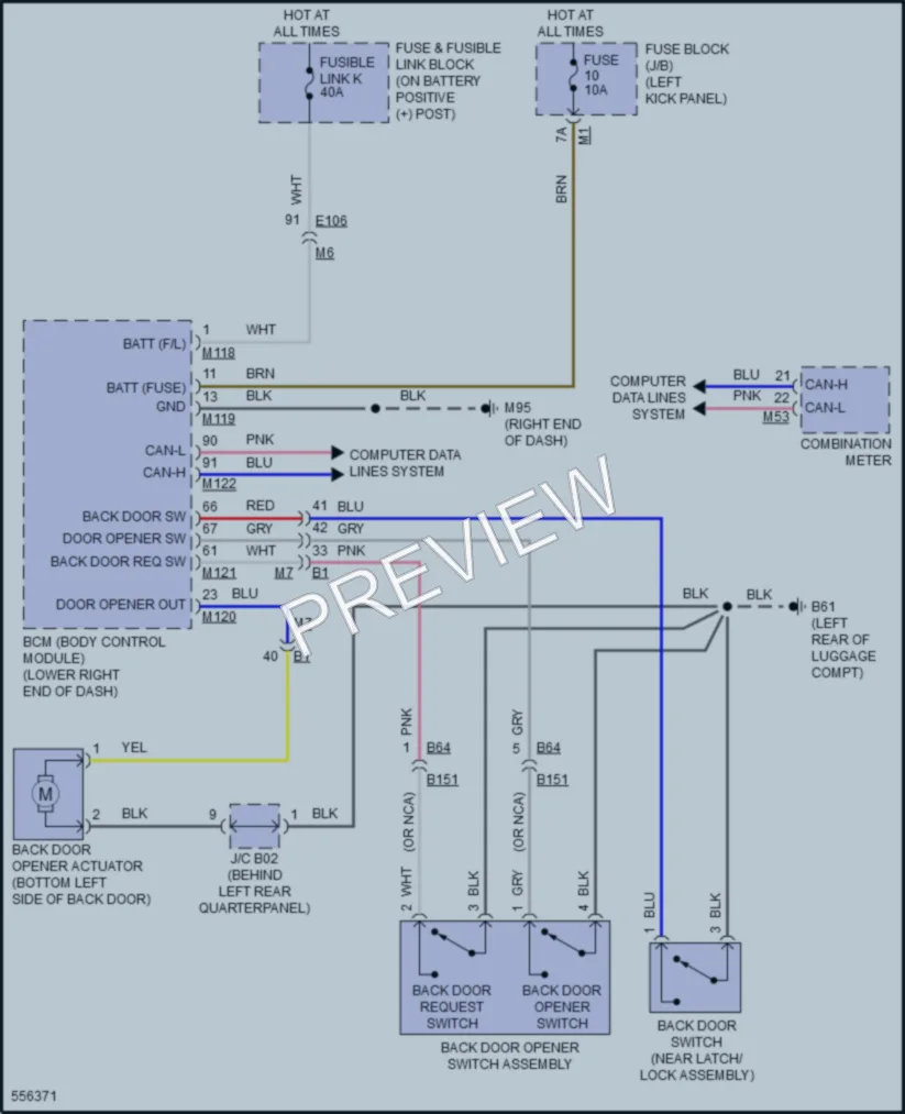2018 Nissan 370Z Trunk Tailgate Fuel Door wiring diagram preview
