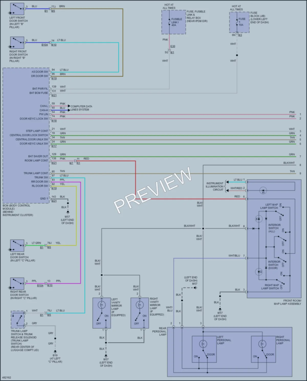 2018 Nissan Altima Interior Lights wiring diagram preview