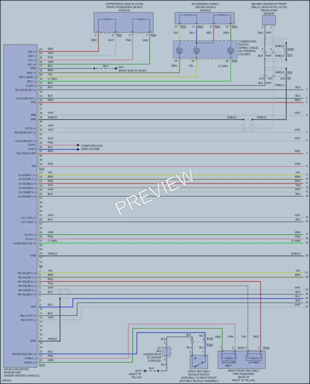 2018 Nissan Altima Supplemental Restraints wiring diagram preview