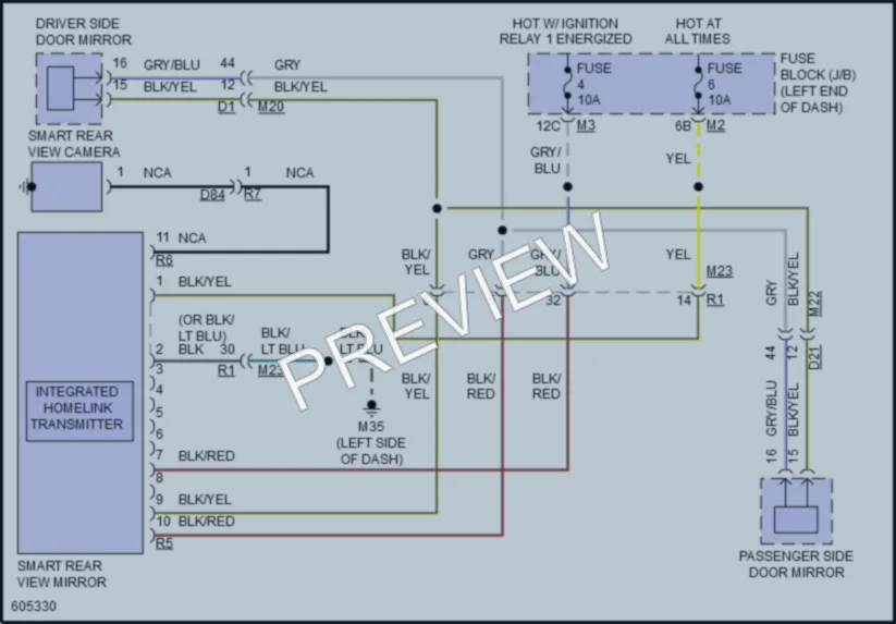 2018 Nissan Armada Power Mirrors wiring diagram preview