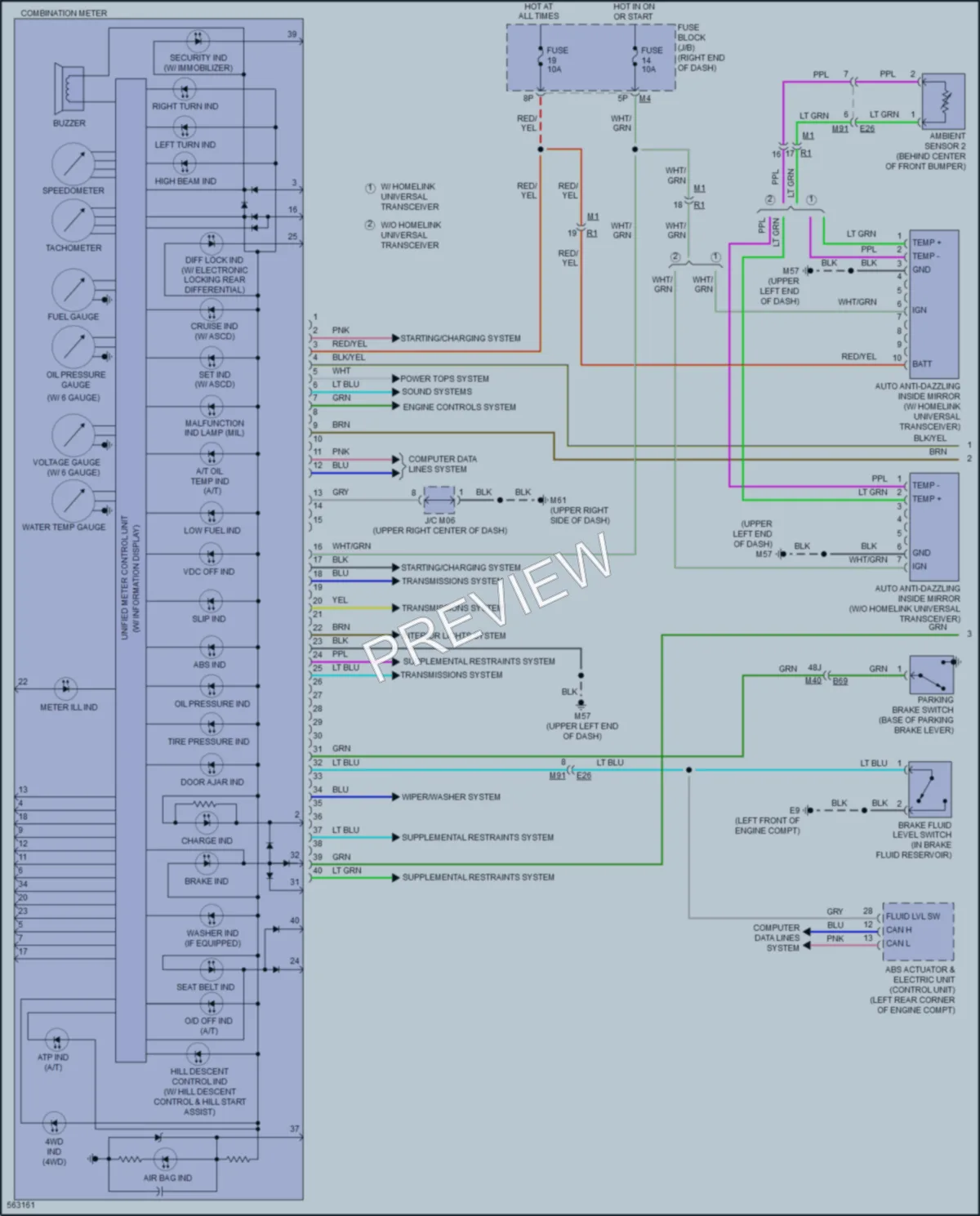 2018 Nissan Frontier Instrument Cluster wiring diagram preview