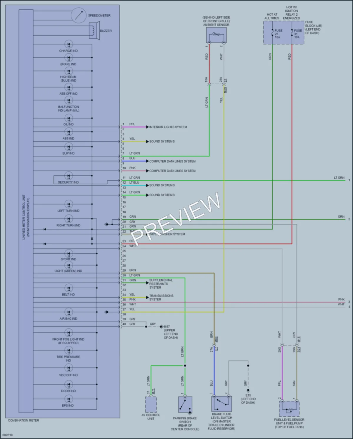 2018 Nissan Kicks Instrument Cluster wiring diagram preview