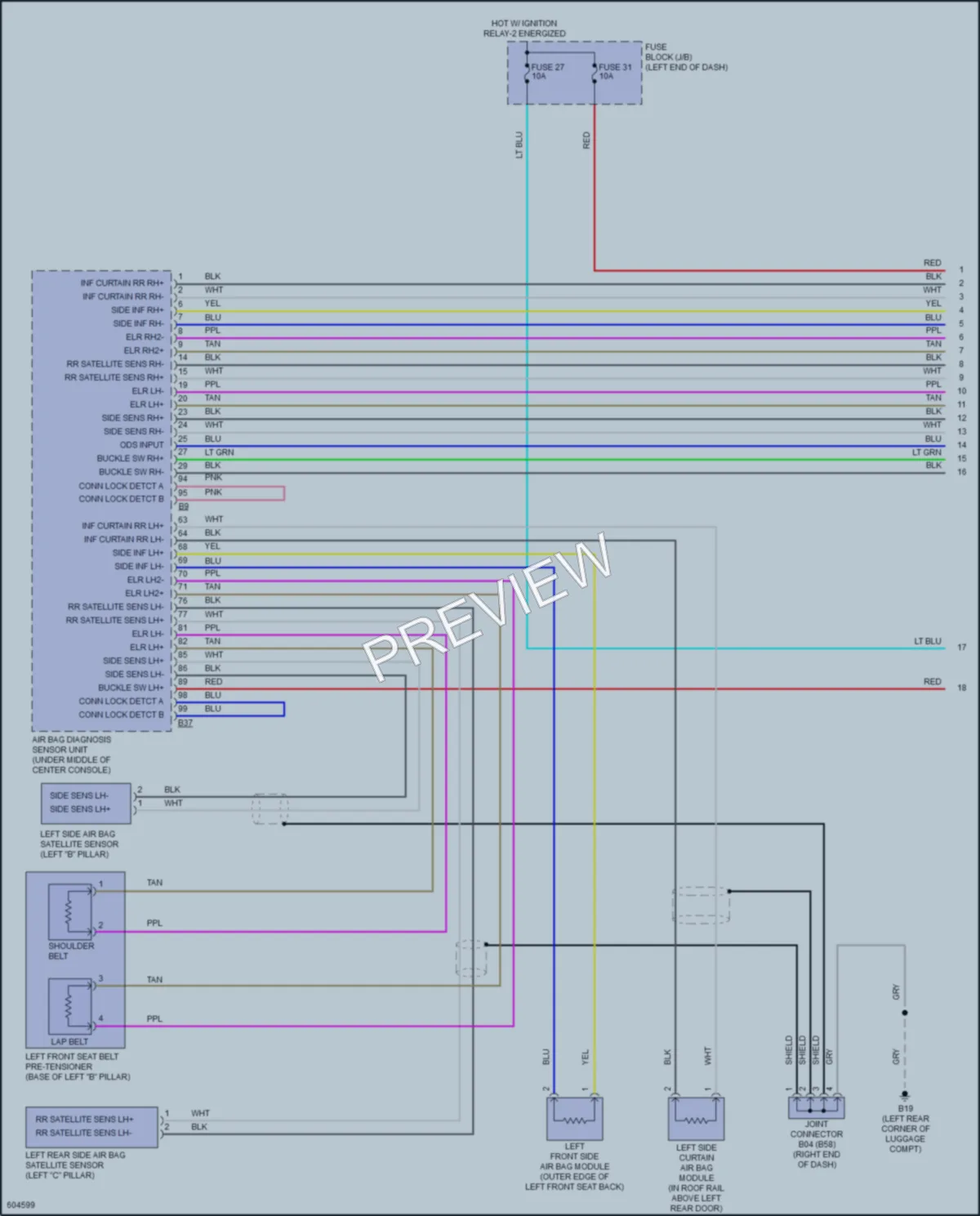 2018 Nissan Kicks Supplemental Restraints wiring diagram preview