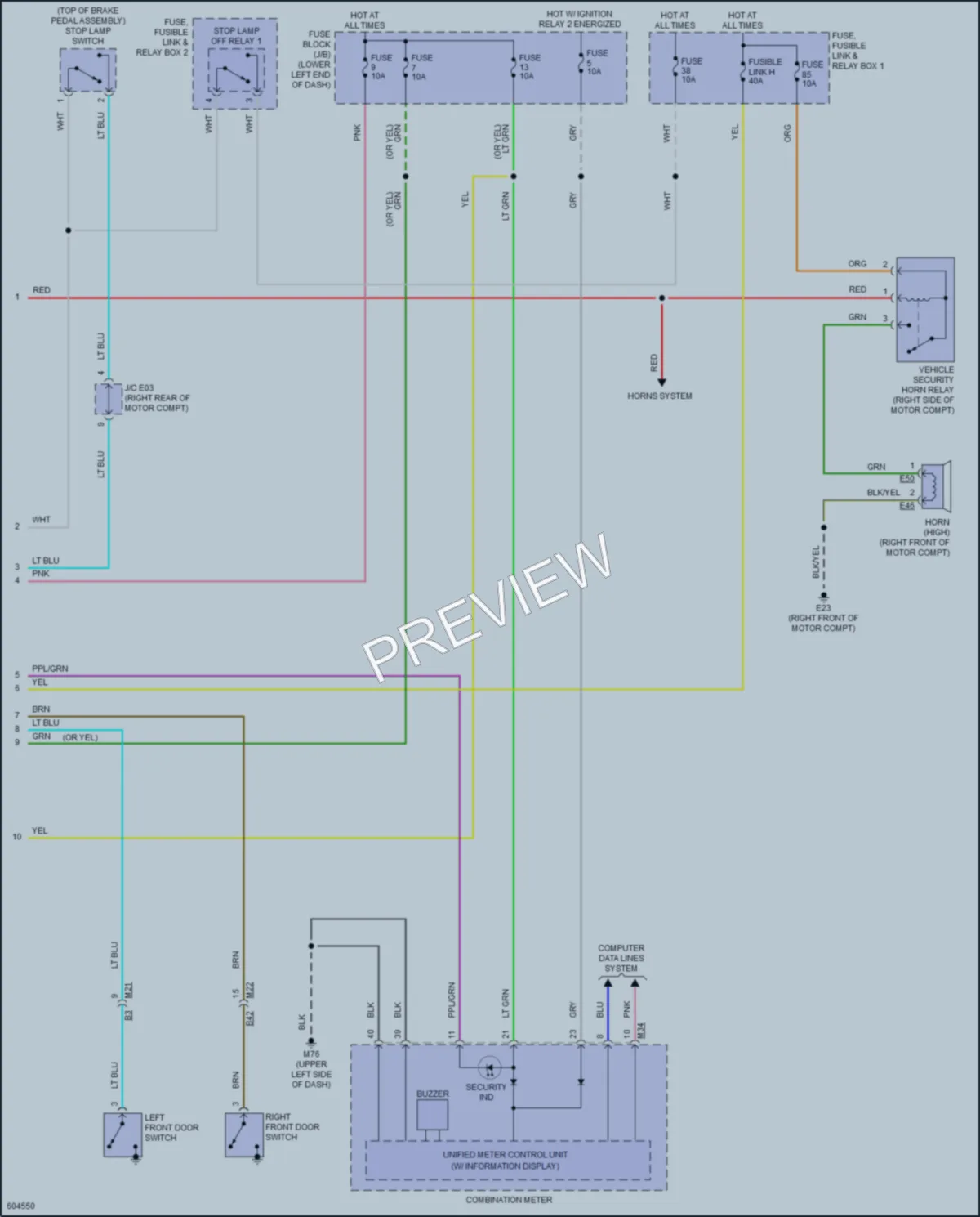 2018 Nissan LEAF Anti Theft wiring diagram preview