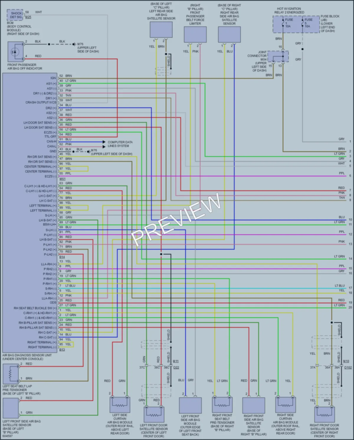 2018 Nissan LEAF Supplemental Restraints wiring diagram preview