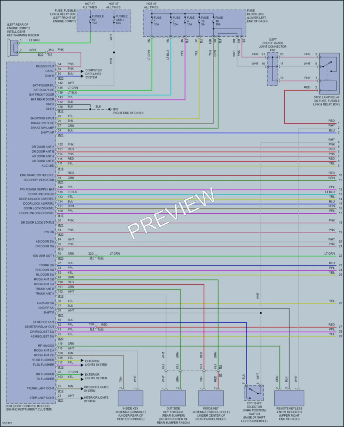 2018 Nissan Maxima Power Door Locks wiring diagram preview