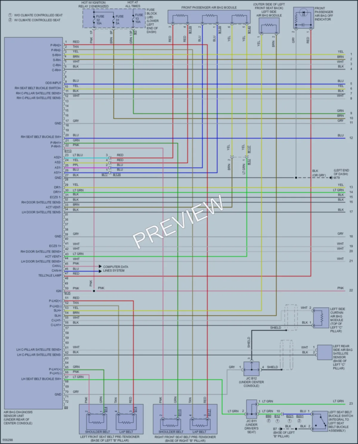 2018 Nissan Maxima Supplemental Restraints wiring diagram preview