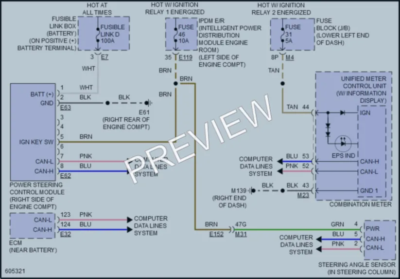 2018 Nissan Murano Electronic Power Steering wiring diagram preview