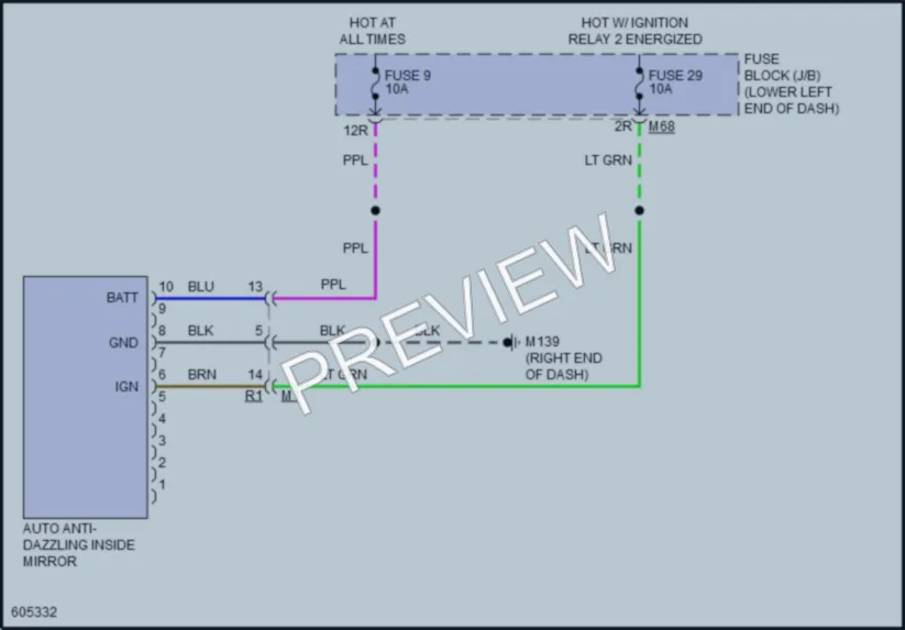 2018 Nissan Murano Power Mirrors wiring diagram preview
