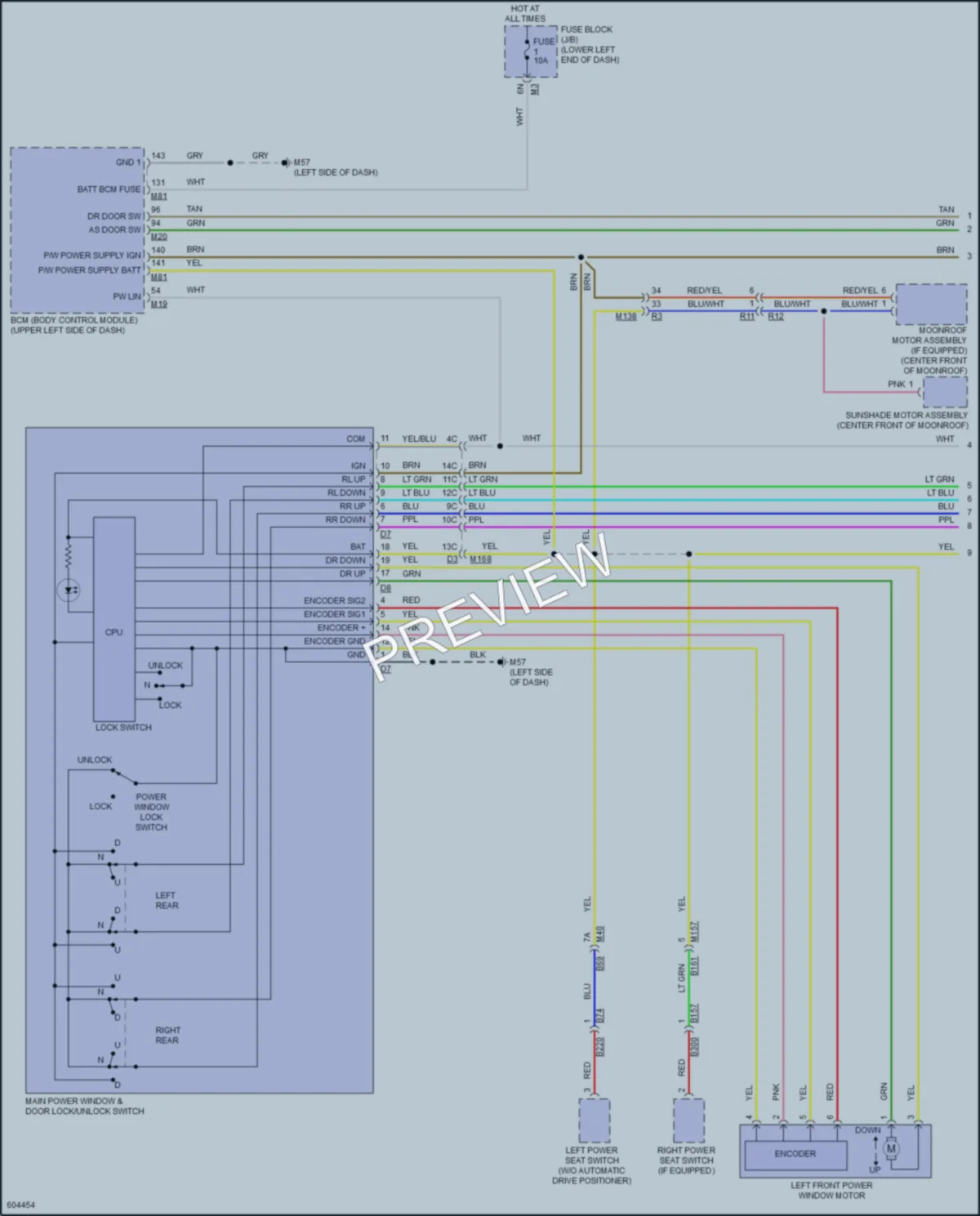 2018 Nissan Murano Power Windows wiring diagram preview