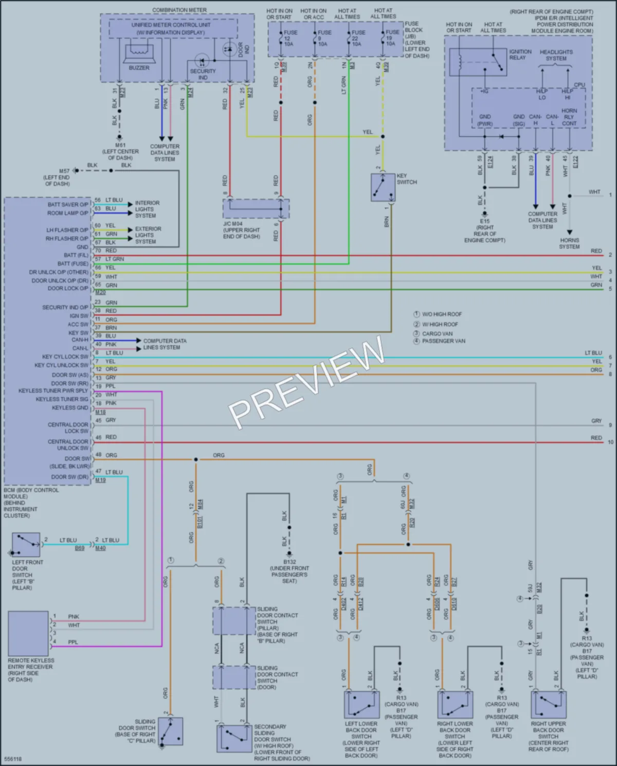 2018 Nissan NV1500 Power Door Locks wiring diagram preview