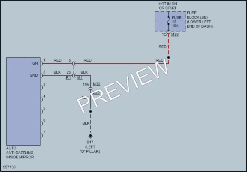 2018 Nissan NV1500 Power Mirrors wiring diagram preview