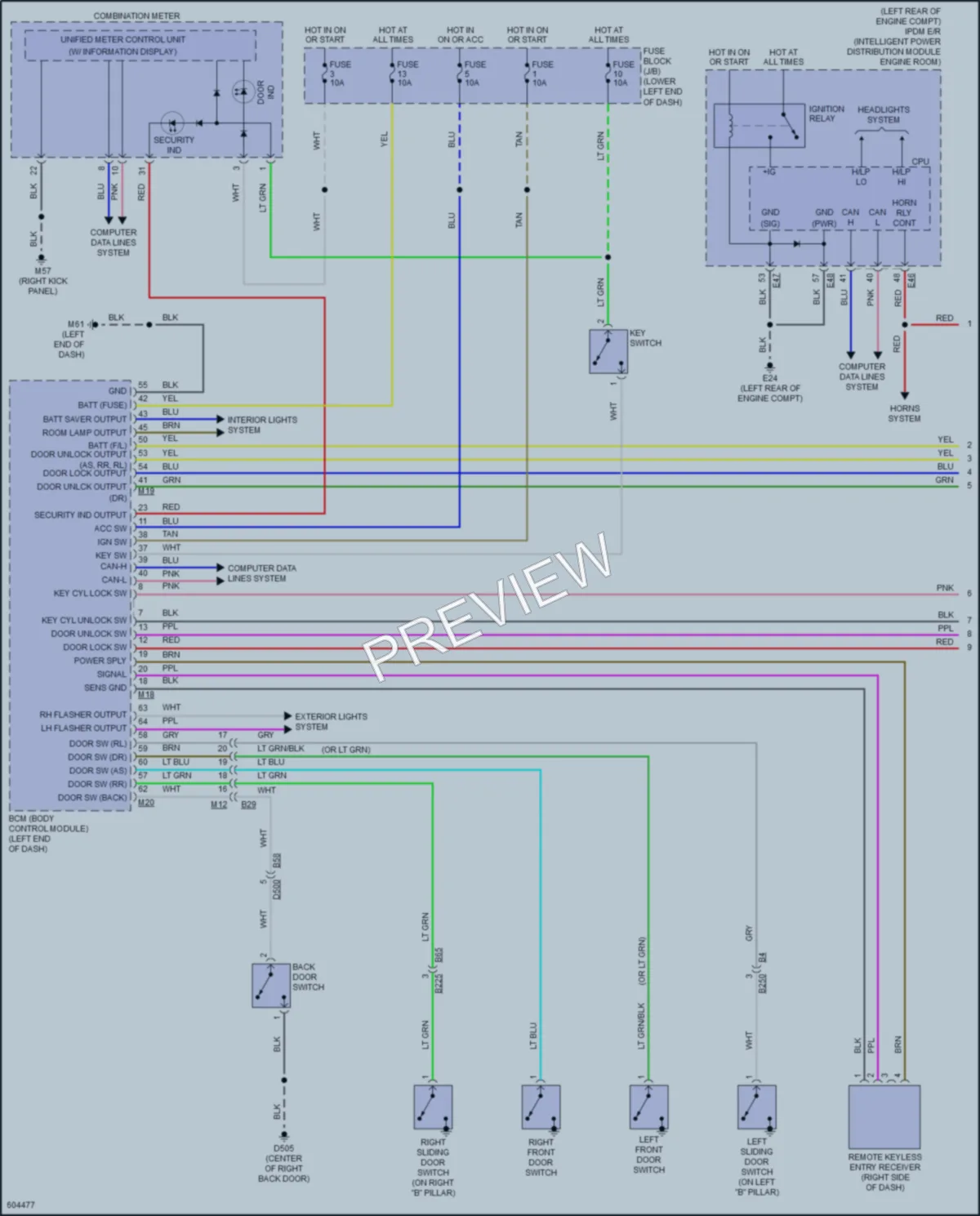 2018 Nissan NV200 Power Door Locks wiring diagram preview