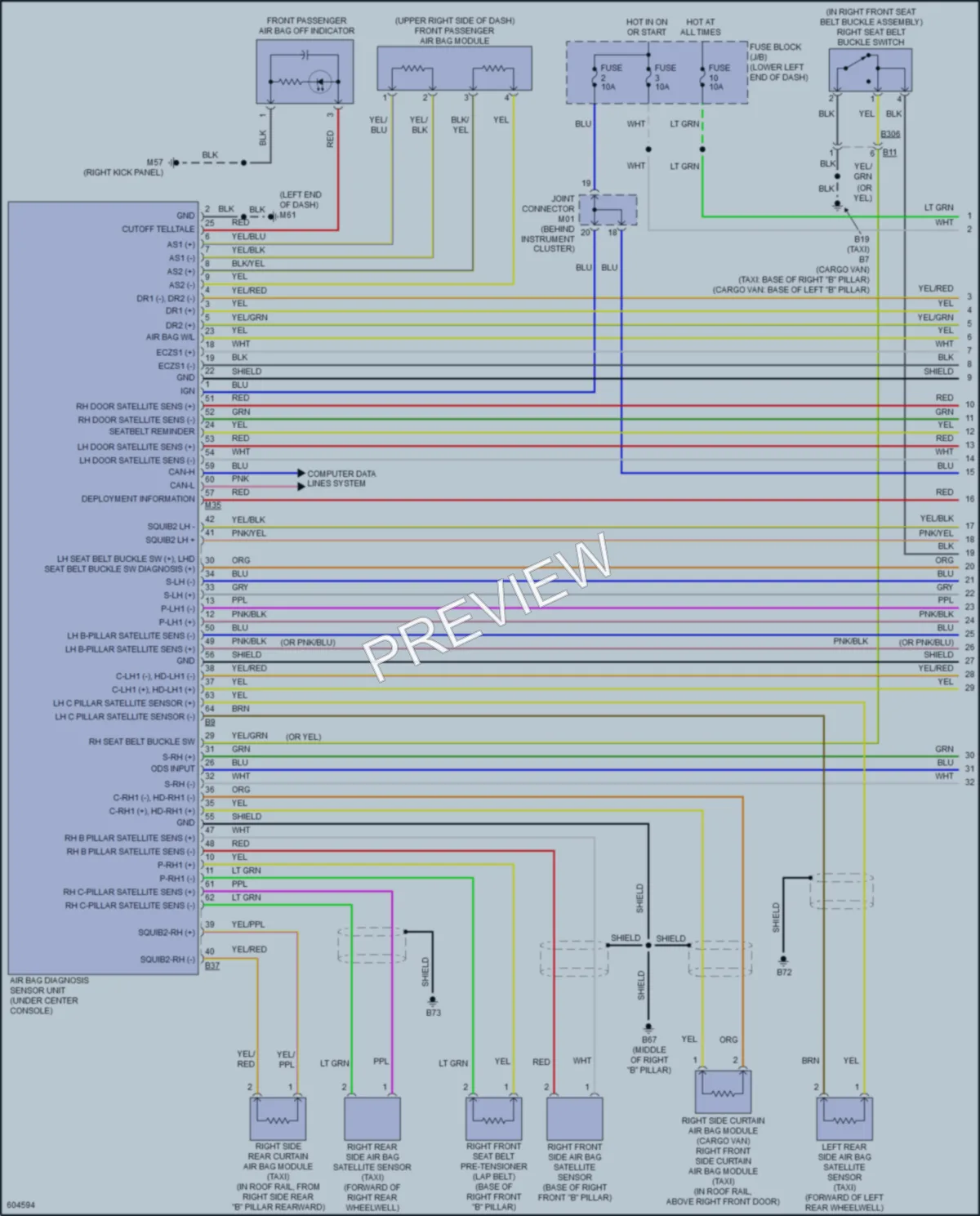 2018 Nissan NV200 Supplemental Restraints wiring diagram preview