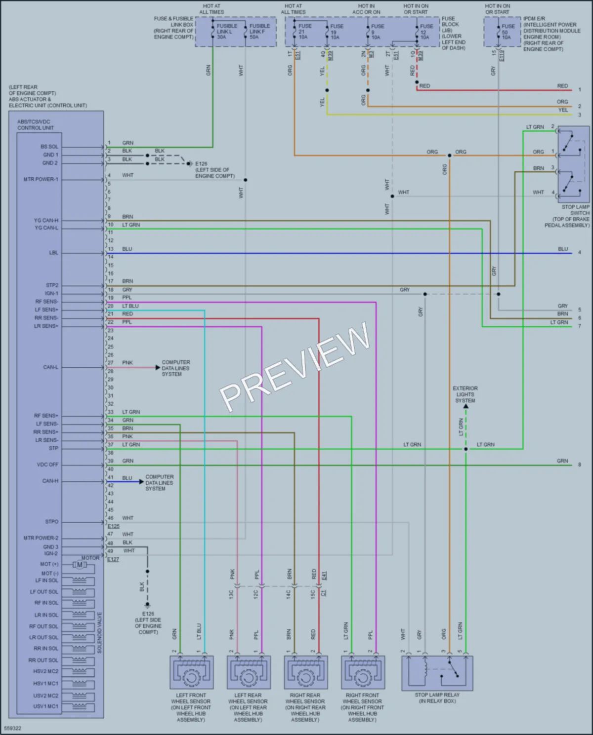 2018 Nissan NV2500HD Anti Lock Brakes wiring diagram preview