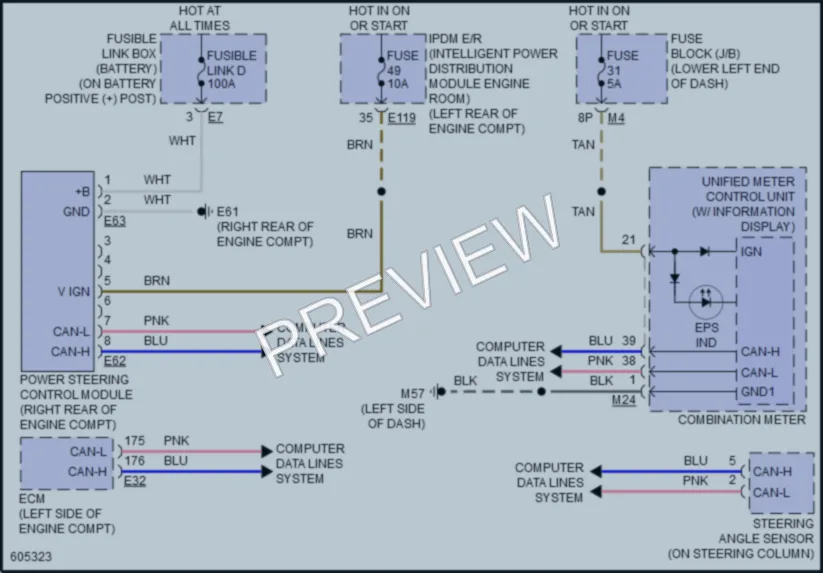 2018 Nissan Pathfinder Electronic Power Steering wiring diagram preview