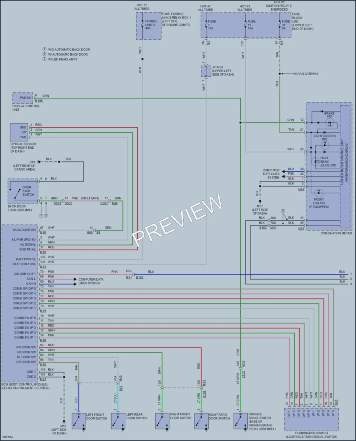 2018 Nissan Pathfinder Headlights wiring diagram preview