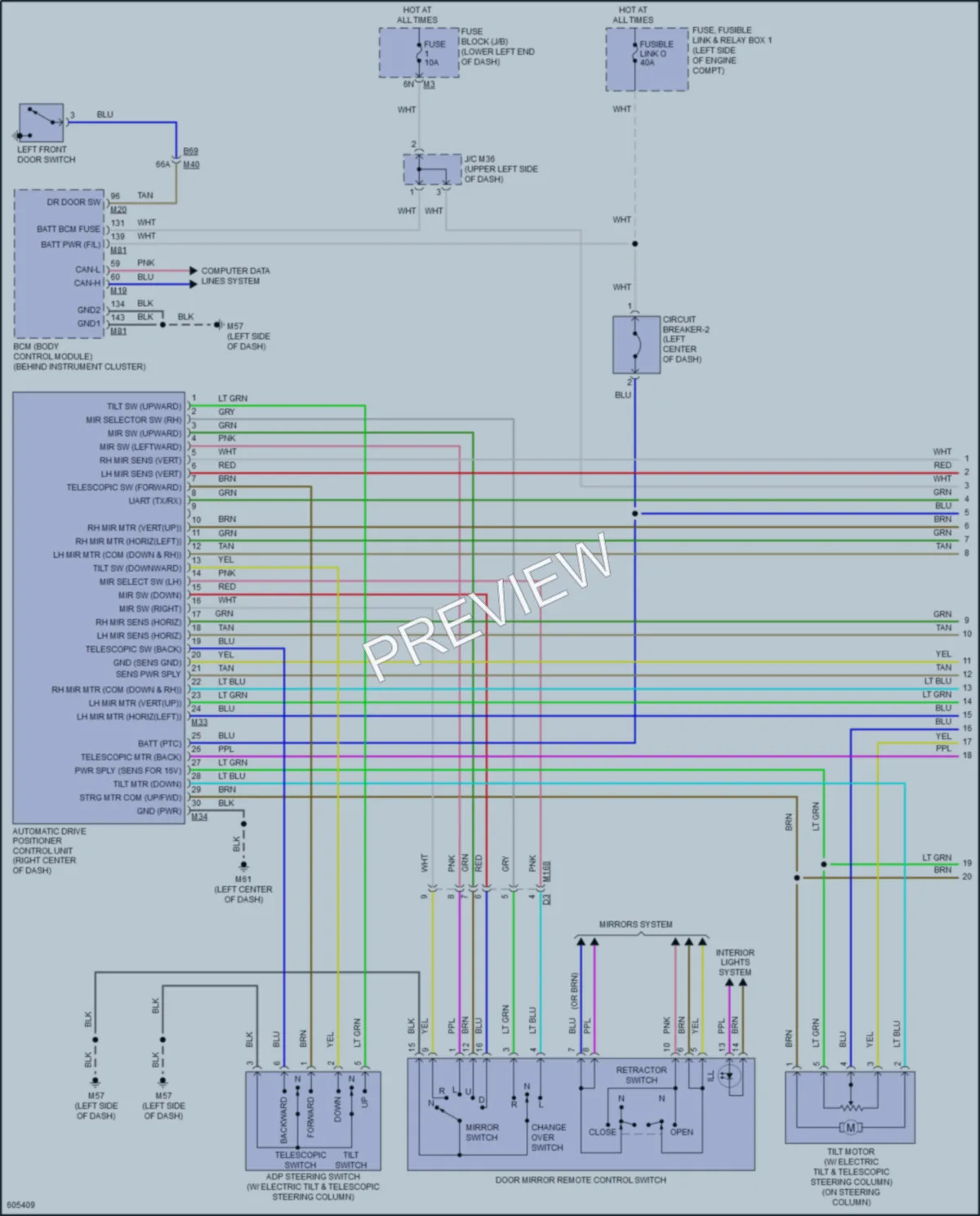 2018 Nissan Pathfinder Memory Systems wiring diagram preview