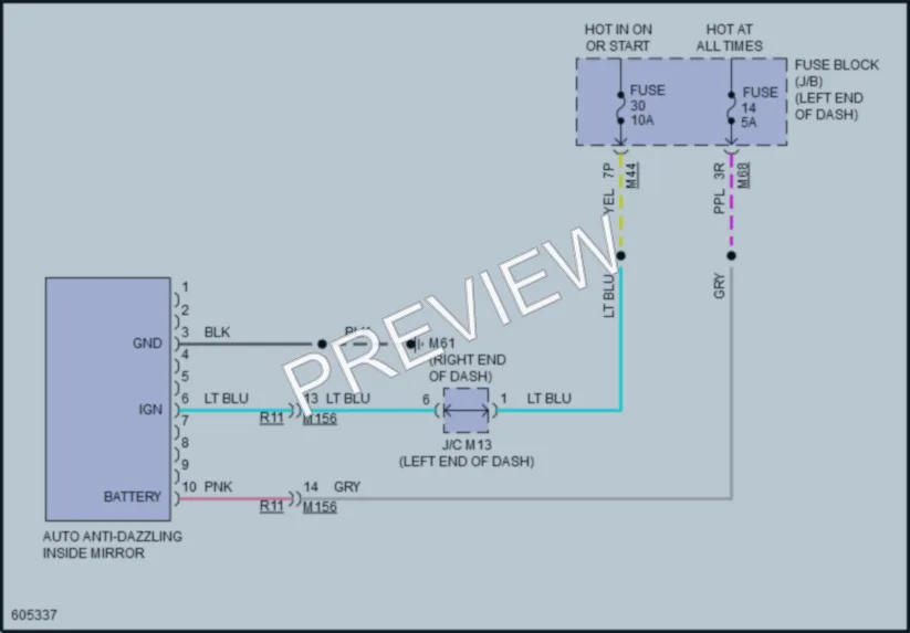 2018 Nissan Rogue Power Mirrors wiring diagram preview