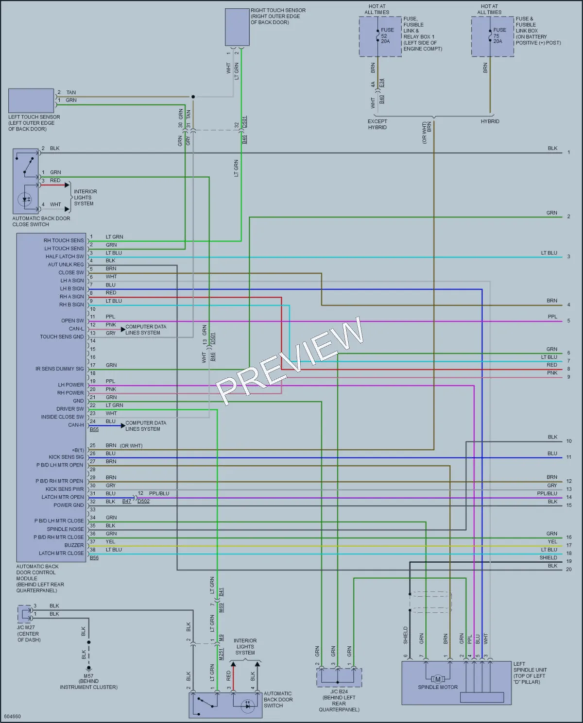 2018 Nissan Rogue Trunk Tailgate Fuel Door wiring diagram preview