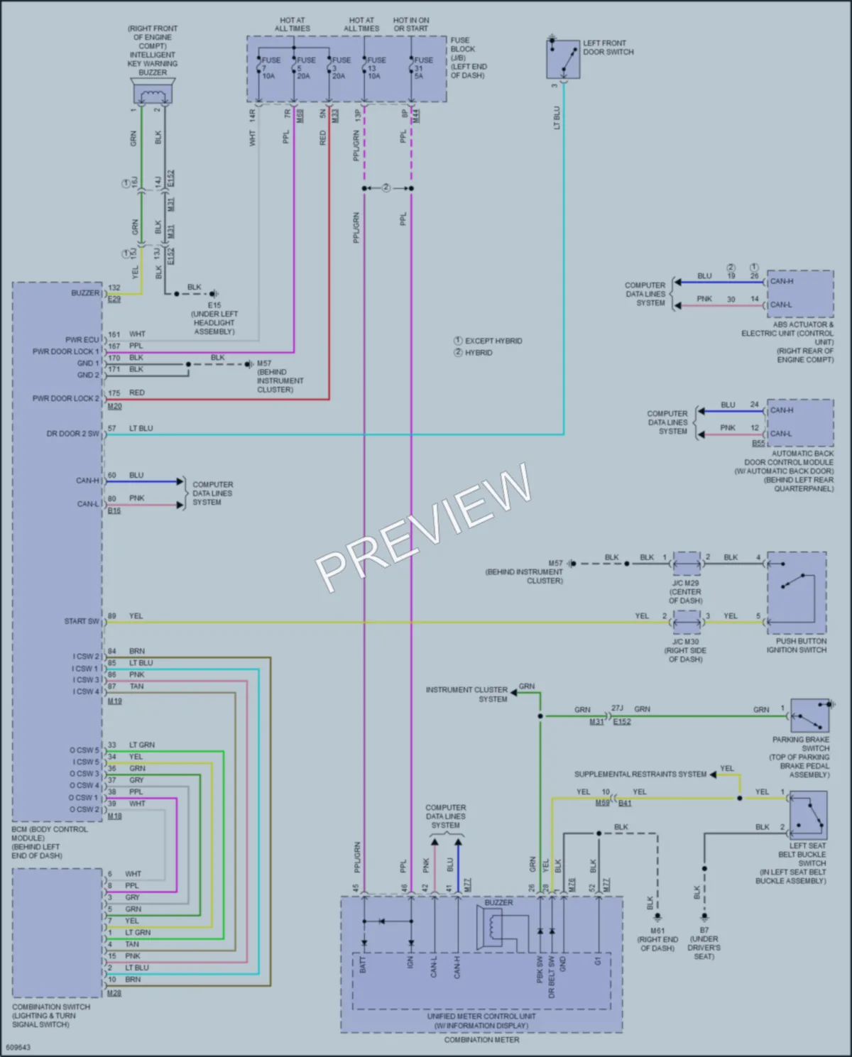 2018 Nissan RogueHybrid Warning Systems wiring diagram preview