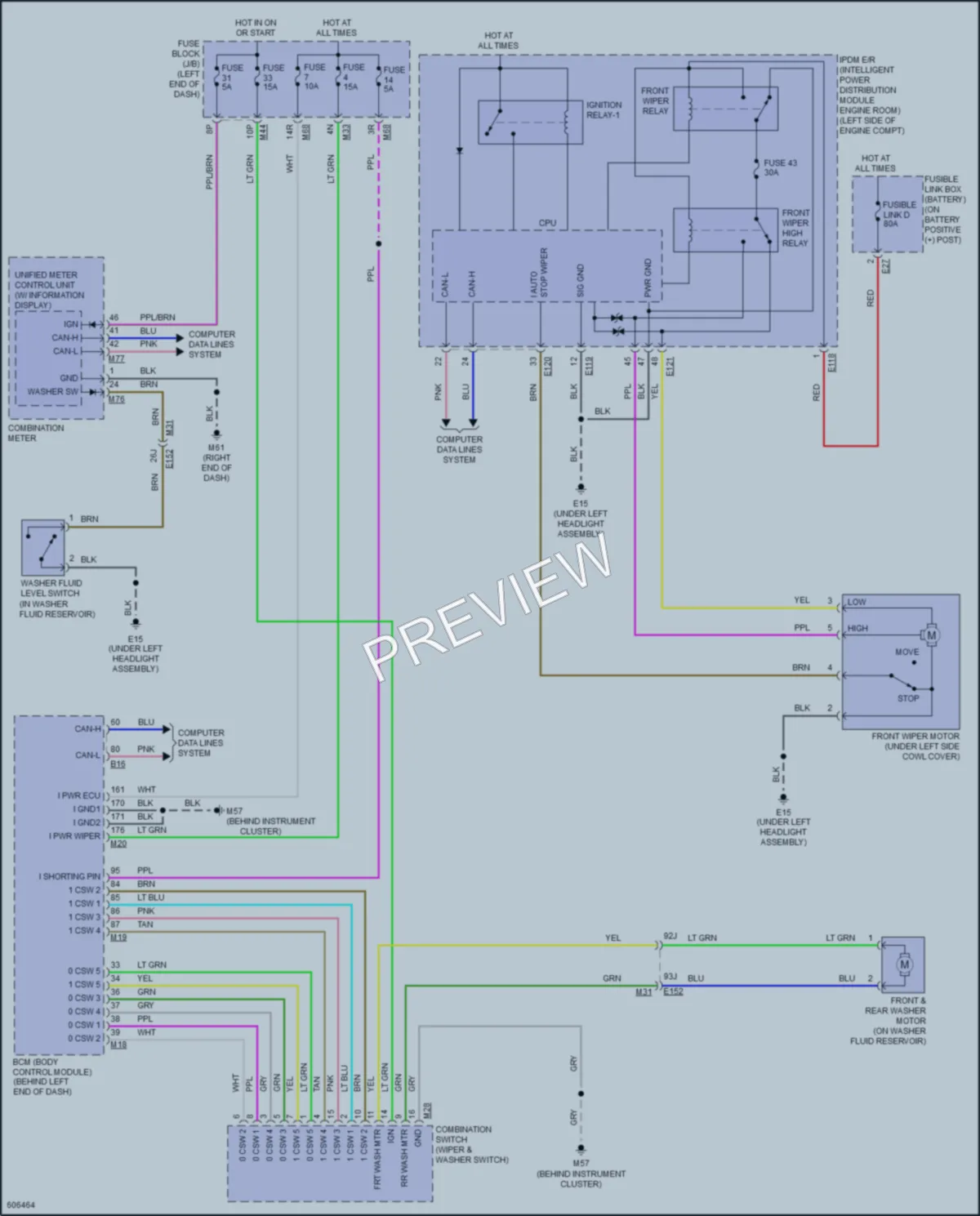 2018 Nissan RogueHybrid Wiper Washer wiring diagram preview