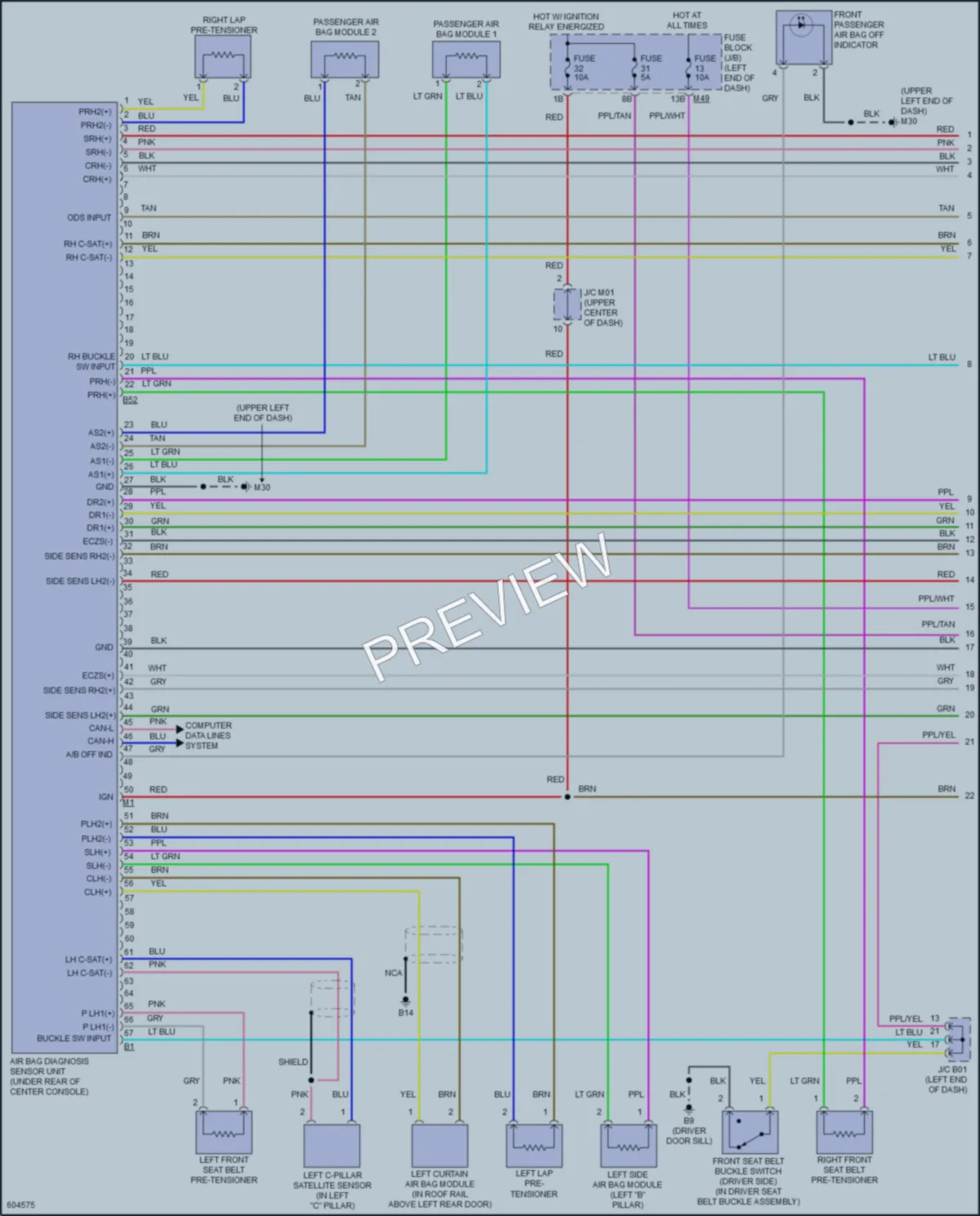 2018 Nissan RogueSport Supplemental Restraints wiring diagram preview