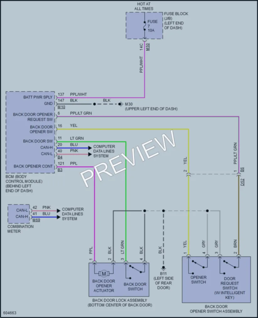 2018 Nissan RogueSport Trunk Tailgate Fuel Door wiring diagram preview
