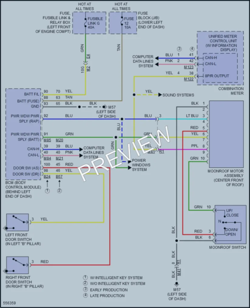 2018 Nissan Sentra Power Top Sunroof wiring diagram preview