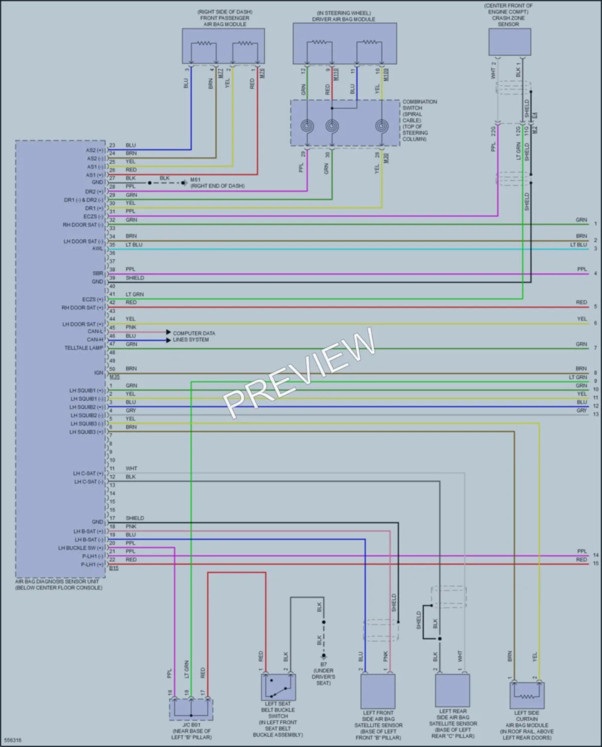 2018 Nissan Sentra Supplemental Restraints wiring diagram preview