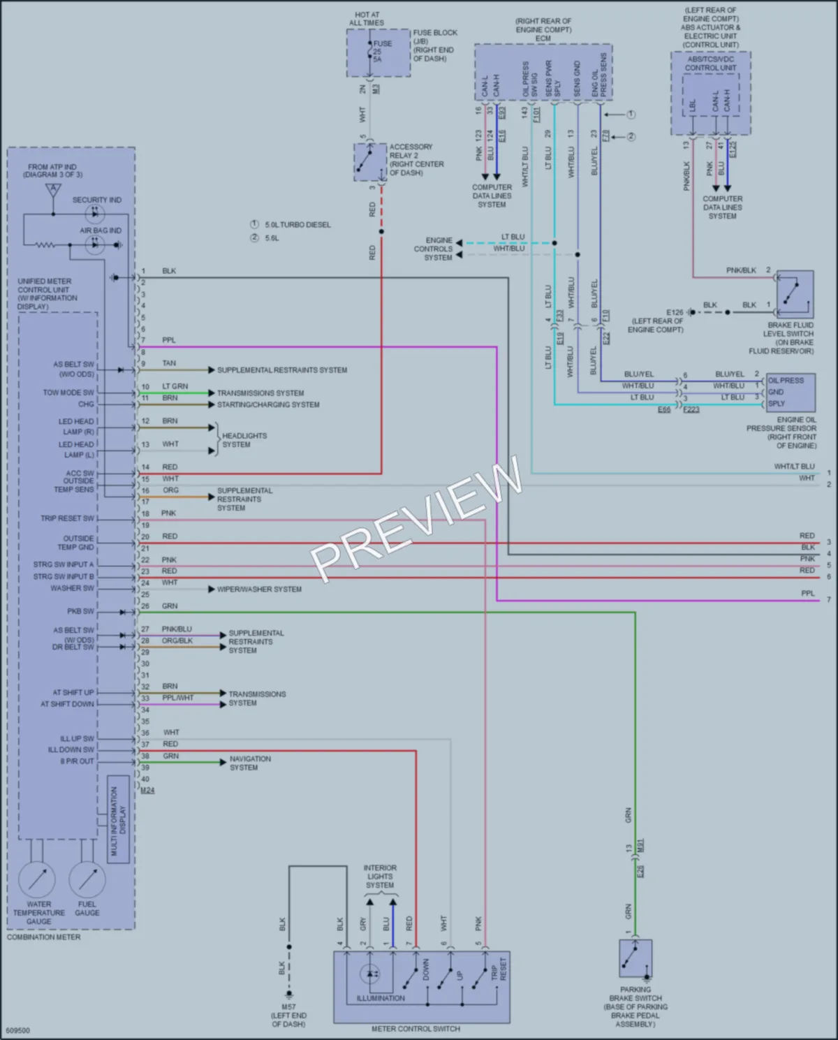 2018 Nissan Titan Instrument Cluster wiring diagram preview