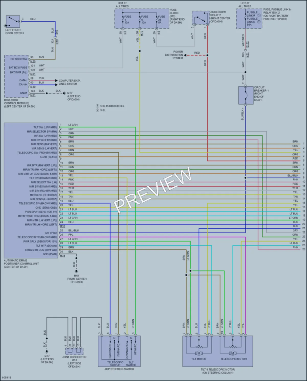 2018 Nissan Titan Memory Systems wiring diagram preview