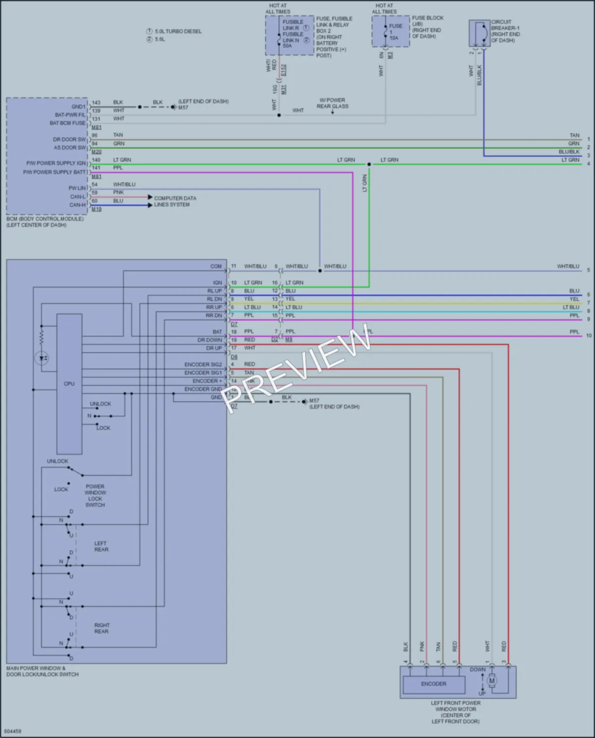 2018 Nissan TitanXD Power Windows wiring diagram preview