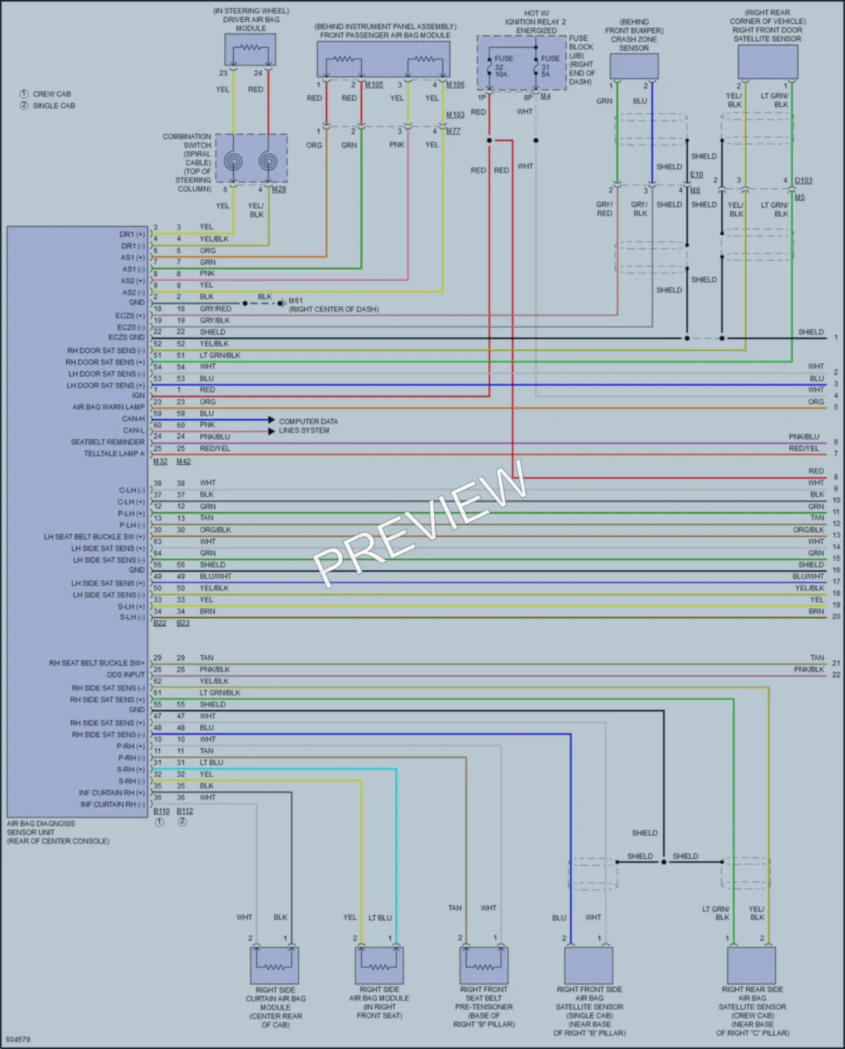 2018 Nissan TitanXD Supplemental Restraints wiring diagram preview