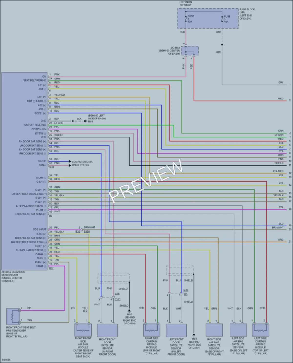 2018 Nissan Versa Supplemental Restraints wiring diagram preview