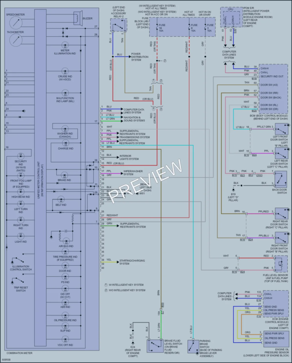 2018 Nissan VersaNote Instrument Cluster wiring diagram preview