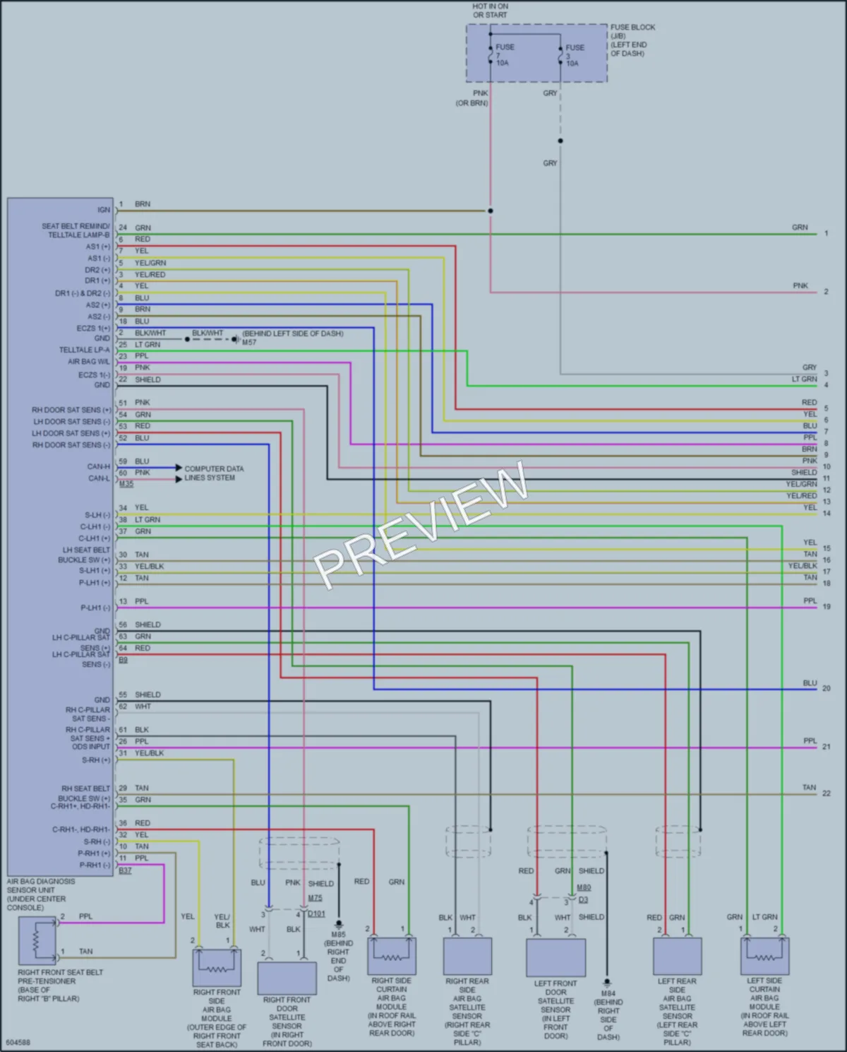 2018 Nissan VersaNote Supplemental Restraints wiring diagram preview