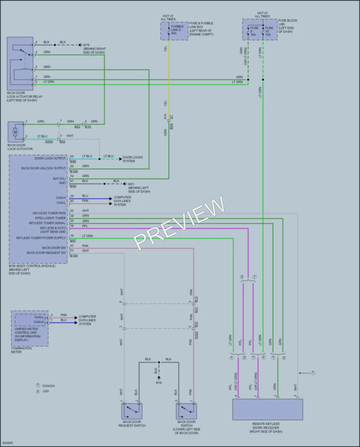 2018 Nissan VersaNote Trunk Tailgate Fuel Door wiring diagram preview