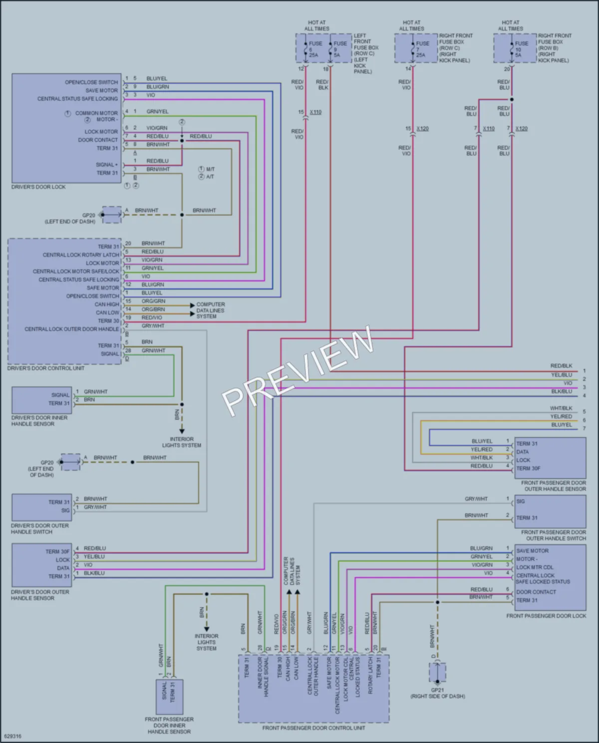 2018 Porsche 718Boxster Power Door Locks wiring diagram preview