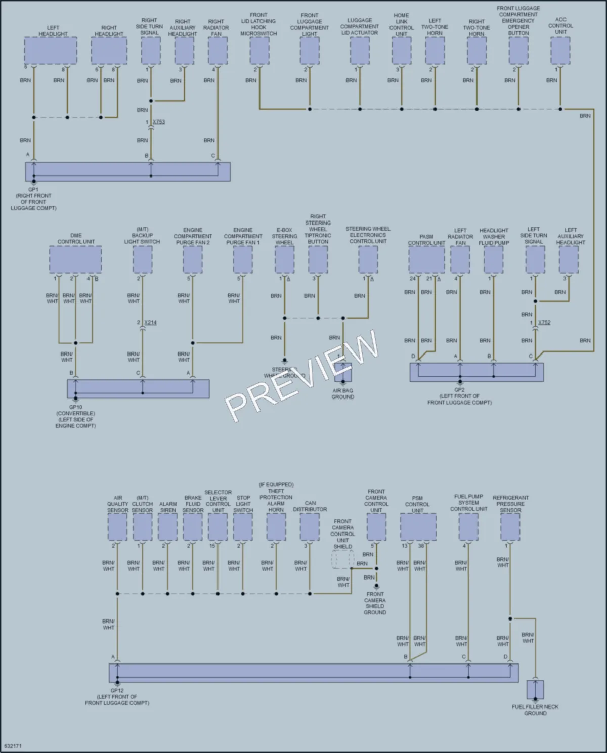 2018 Porsche 718Cayman Ground Distribution wiring diagram preview