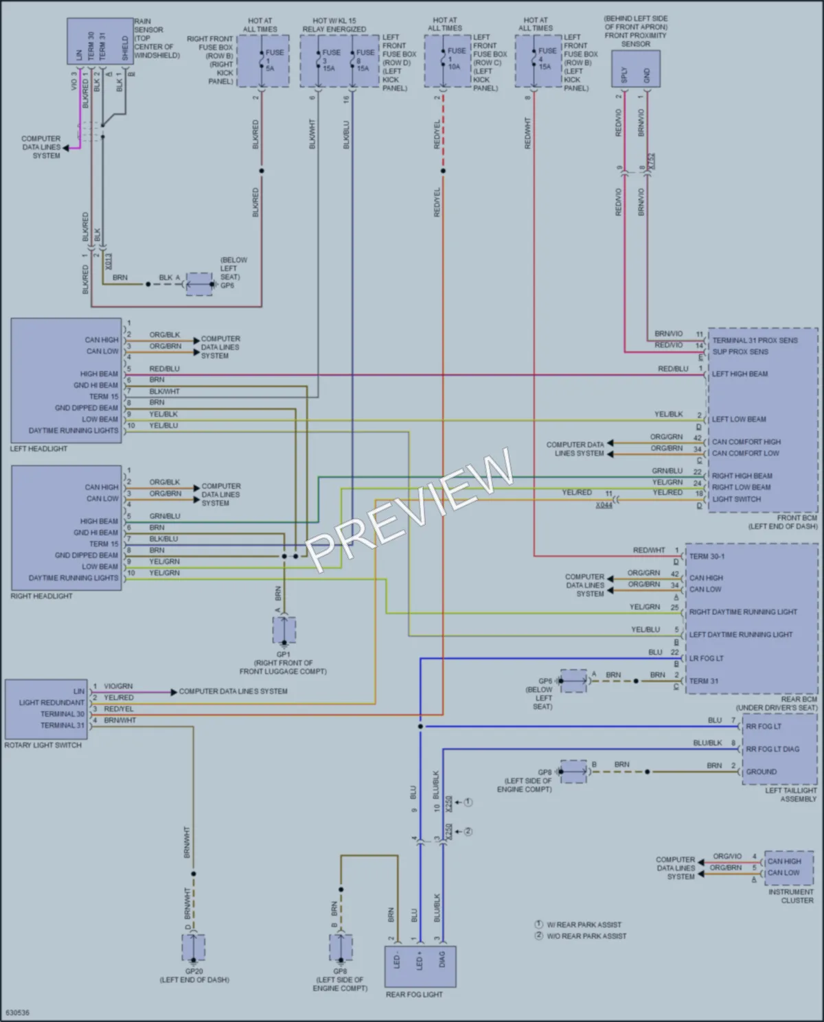2018 Porsche 718Cayman Headlights wiring diagram preview