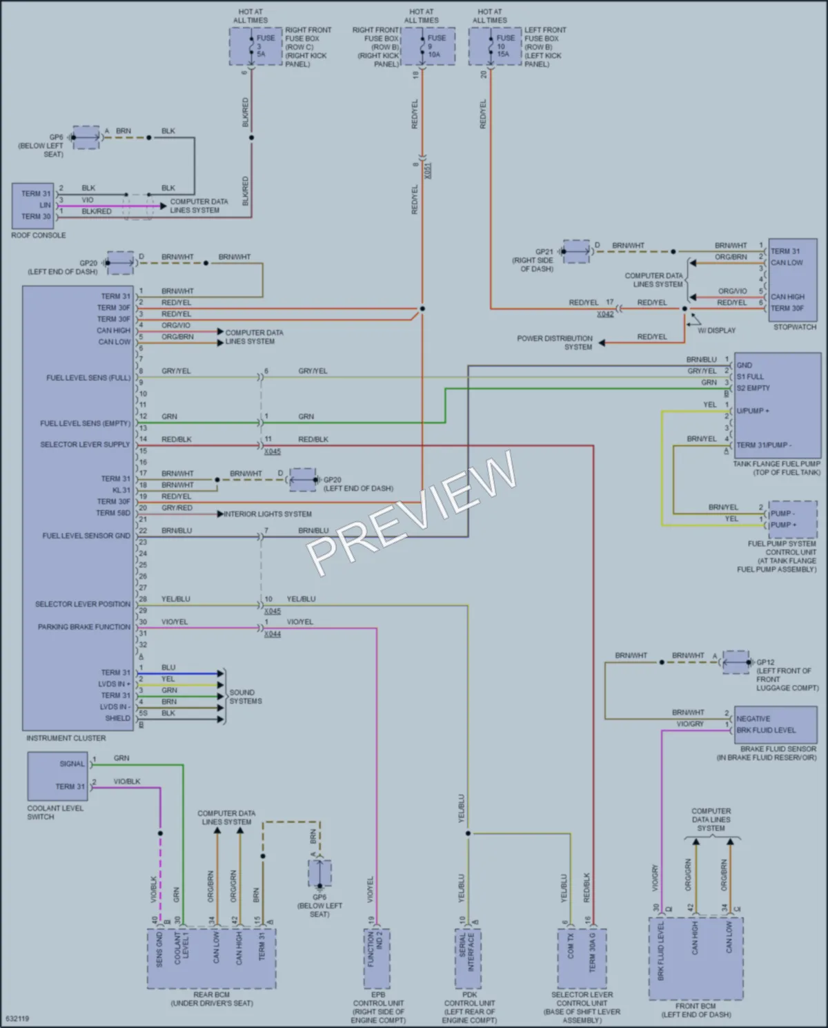 2018 Porsche 718Cayman Instrument Cluster wiring diagram preview