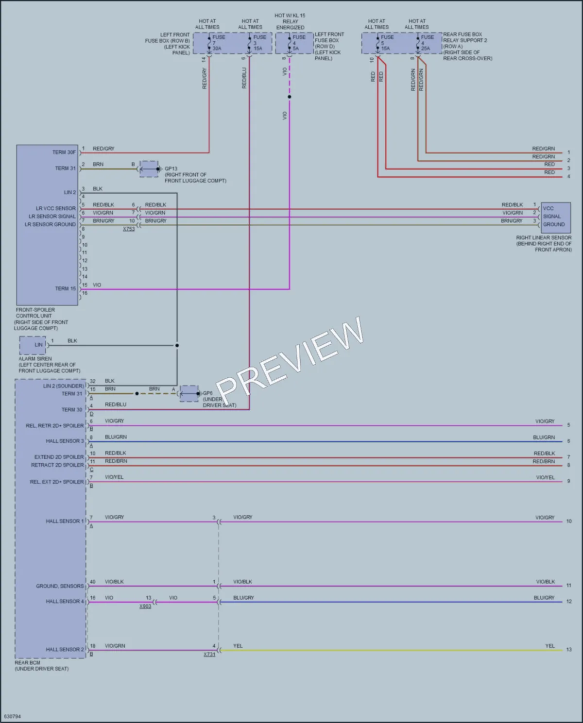 2018 Porsche 911 Active Bodyworks wiring diagram preview
