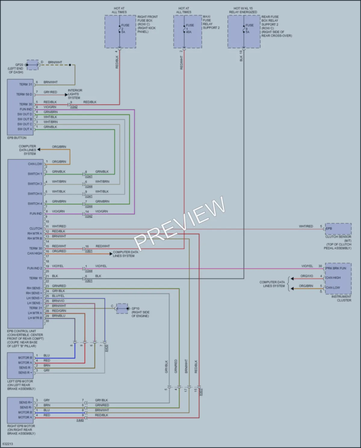 2018 Porsche 911 Shift Interlock wiring diagram preview