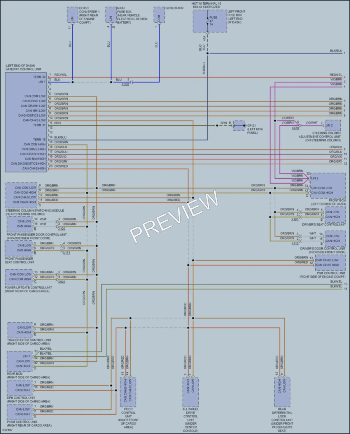 2018 Porsche Cayenne Computer Data Lines wiring diagram preview