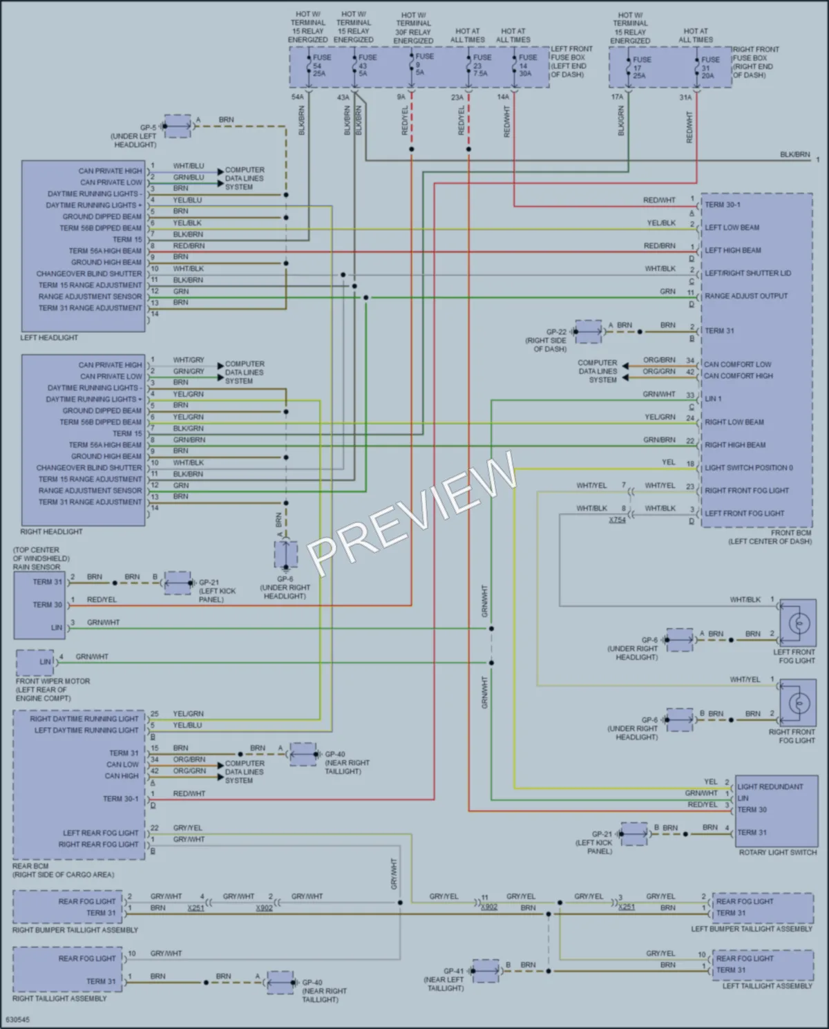 2018 Porsche Cayenne Headlights wiring diagram preview