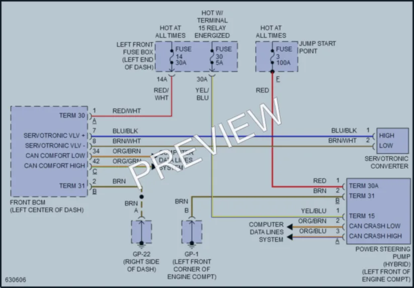 2018 Porsche CayenneHybrid Electronic Power Steering wiring diagram preview